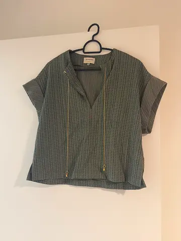 Green co-ord set with golden thread - size S - Zeus  Dione