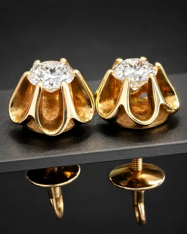 Natural Untreated Diamond Earrings – 0.66 ct Total