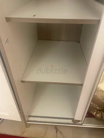 White wooden shelving unit / bookcase - good condition