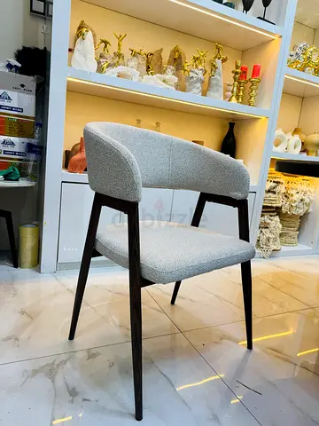 Modern grey+wooden finish Chairs