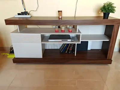 Wooden TV Console / Entertainment Unit - Walnut Finish