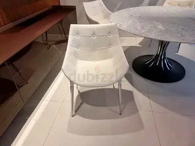 CASSINA Passion Armchairs 6pcs white Italian leather