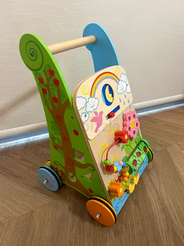 Wooden Baby Push Walker with Activity Board - Good Condition
