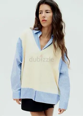 Zara Layered Shirt Knitted Vest Top