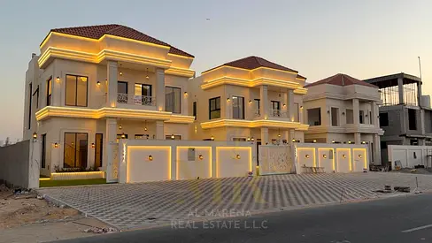 Luxury classic villa in Al-Haliou 2 – two floors and a roof, price includes registration fees, electricity, water, air conditioning, and furnishings.