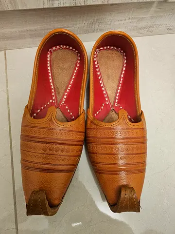 Light brown traditional leather mens khussa/jutti - new