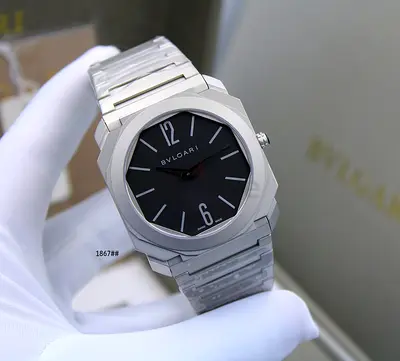 Bvlgari Octo Finissimo Stainless Steel Mens Watch - Black Dial