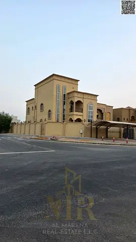 فيلا فاخرة كورنر في المويهات 1– عجمان | طابقين وروف | 8 غرفة نوم ماستر 3 مطابخ ومحلق خارجي بسعرشامل كهرباء ومية ومكيفات والاثاث