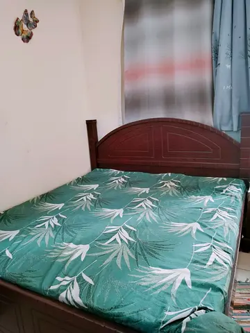 Wooden king size cot frame with mattress - good condition sofa and cubboard