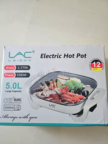 LAC Electric Hot Pot 5.0L Model L-7706 - 1200W, New in Box