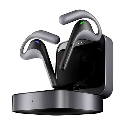 Wireless Over-Ear Hook Earbuds with Charging Case (Like PowerBeats-style) - Space Gray