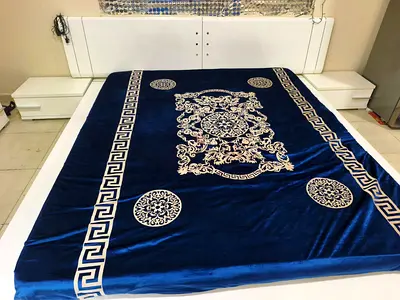 King Size Bed Frame with side table Mattress (Used)