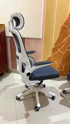 Ergonomic High-Back Office Chair with Headrest - Grey