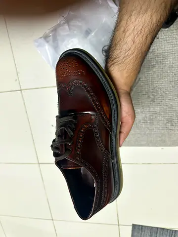 Brown Leather Brogue Prada Shoes - Mens, Size (Please confirm)