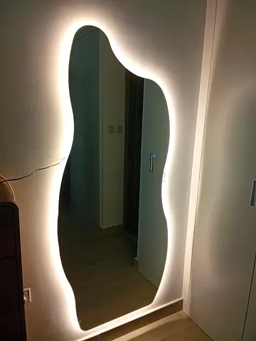 Full-length LED Backlit Wavy Wall Mirror - Modern Designer
