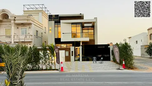 Luxury villa for sale in Rawda 3 on a corner lot | 5000 sq ft | 5 master bedrooms | Majlis and 2 living rooms | 2 kitchens + a lounge on the first flo