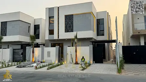 Super modern two-floor villa near Emirates Transit Road, featuring 5 spacious bedrooms, luxury finishes, and price inclusive of electricity, water, an