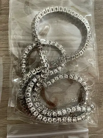 Silver and cubic zirconia chain tennis bracelet style