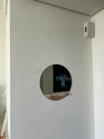Round Wooden Framed Wall Mirror - Minimal Design