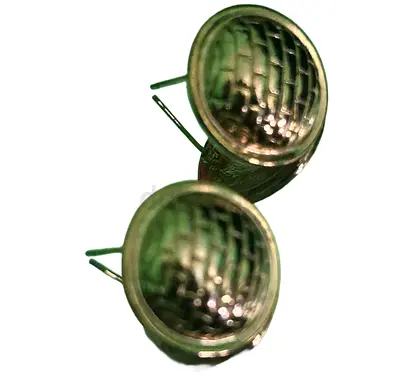 Vintage round textured gold stud earrings - pair