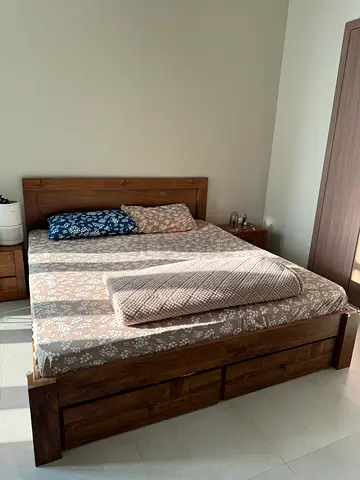 Pan Emirates King Bed with mattress and 2 bedside cabinets