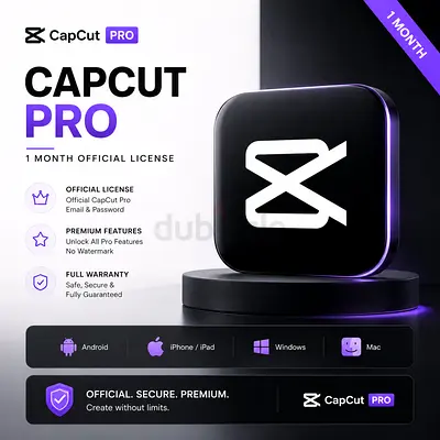 🎬 CapCut Pro Official License | 1 Month | Full Warranty | Android, iPhone, PC Mac