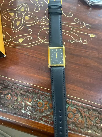 Accurist Classic Black Leather Gold-Tone Quartz Watch - Men’s