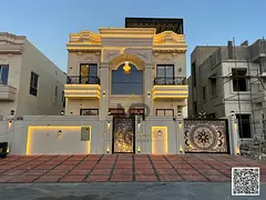 Own a luxurious villa with an elegant and classic design, consisting of two floors and a roof, inclu
