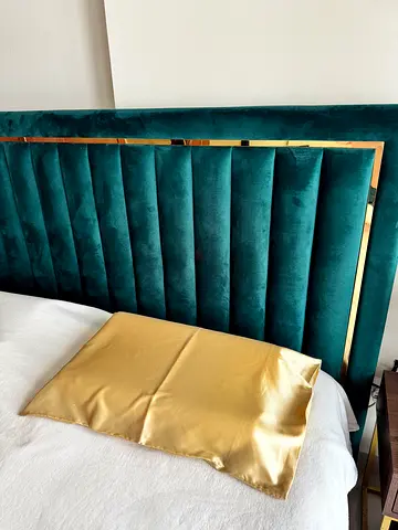 Set of 2 x Golden Satin Pillow Cases