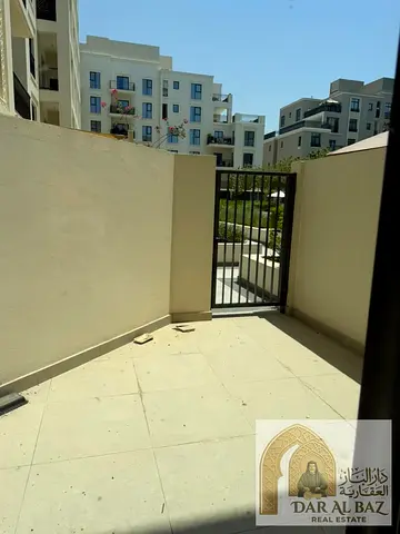 Studio apartment for annual rent in Maryam Island, Al Khan, Sharjah | Ground floor with balcony ove