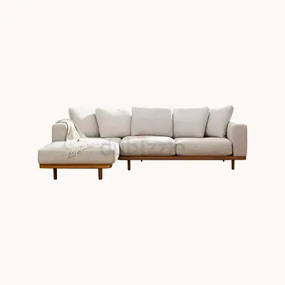 West Elm L Shape Sofa Beige
