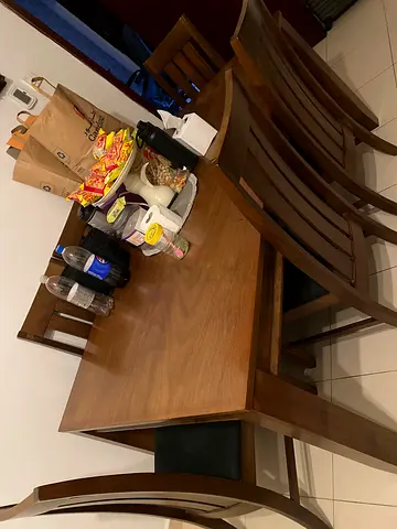 Solid Wood Dining Set with 6 Chairs