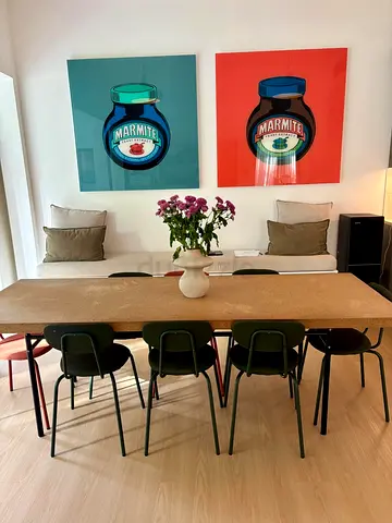 Cork table, Ilse Crawford, ca. 220x90cm, AED 300 perfect for arts and crafts an IKEA design classic