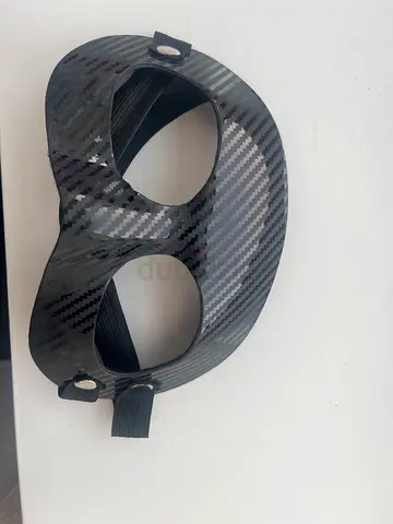 Carbon-finish masquerade/eye mask with elastic strap