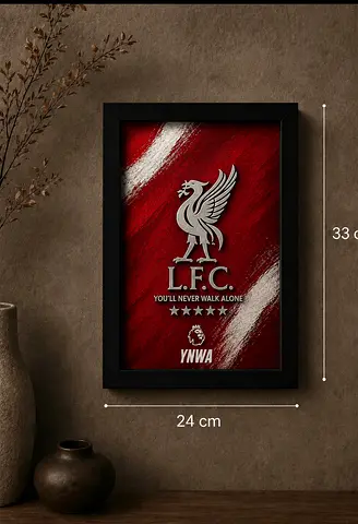 Framed Liverpool FC Crest Wall Art (24x33 cm)