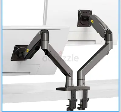 Dual Monitor Desk Mount Arm - Adjustable VESA Clamp Stand