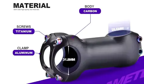 OG-EVKIN Carbon Fiber Stem | 10 Degree, 90MM, Titanium Bolts