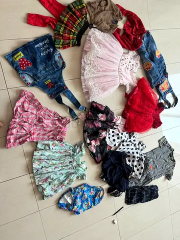 Baby girls clothing bundle - dresses, rompers, skirts and overalls (mixed sizes)- all for only 100