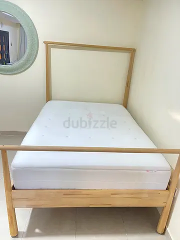 Double ikea bed with mattress 140cm x 200cm in a good condition