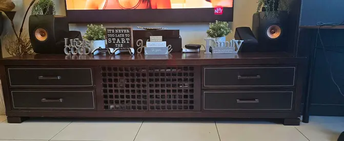 Statement piece - long TV Console table with storage