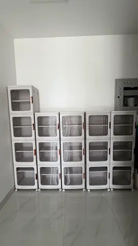 Modern Modular Stackable Storage Cabinets with Clear Doors
