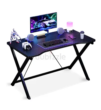 Study X‑Leg Gaming/Computer Desk with Carbon Fiber Top