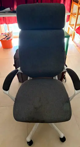Grey Ergonomic Office Chair with Headrest - Good Condition
