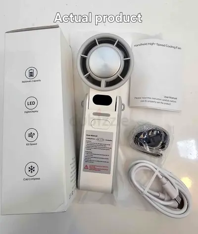 Portable Handheld High-Speed Cooling Fan with 3600mAh Battery (New)