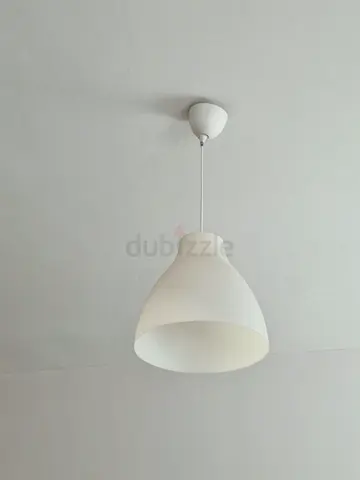 White minimalist pendant ceiling lamp - gently used