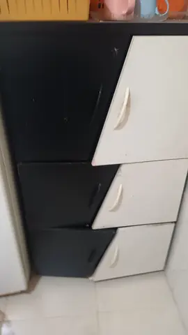 Used 3-Door Kitchen Cabinet / Cupboard – Black White