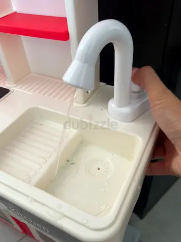 Kids Play Kitchen Sink Unit with Working Faucet - Good Condition