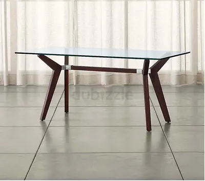 Crate  Barrel Glass Table