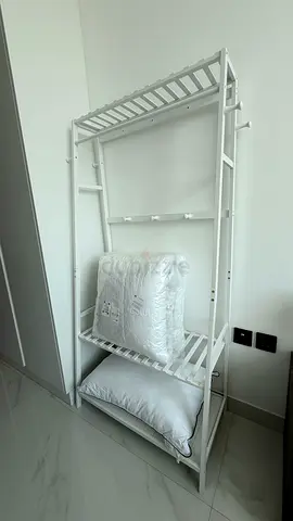 White Metal Clothing Rack and Storage Organizer