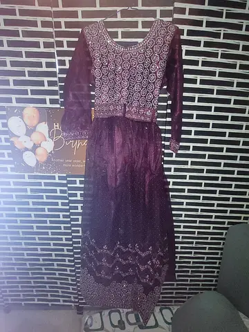 MOVING OUT SALE: Maroon embroidered traditional womens dress (full length)